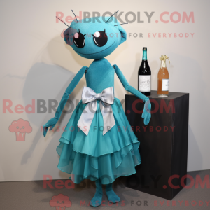 Teal Spider Maskottchen...