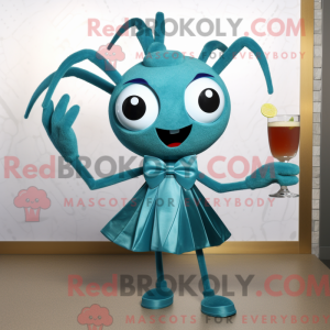 Teal Spider Maskottchen...
