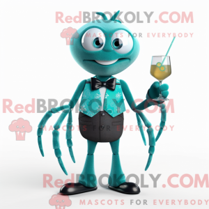 Teal Spider mascottekostuum...