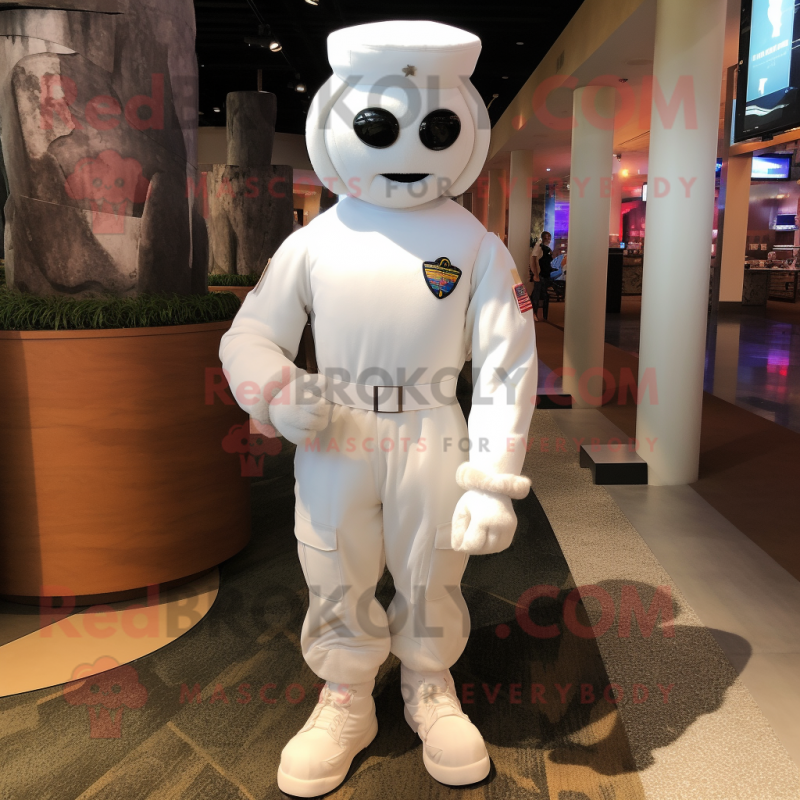 White American Soldier mascot costume character dressed with a Bodysuit and Anklets White American Soldier mascot costume character dressed with a Bodysuit and Anklets
