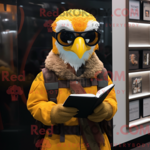 Gold Falcon mascot costume...