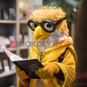 Gold Falcon mascot costume...