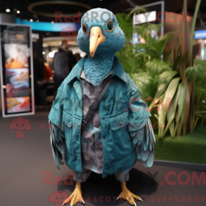 Teal Guinea Fowl mascot...