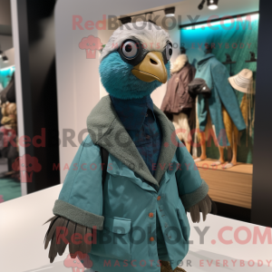 Teal Guinea Fowl mascot...