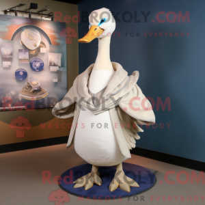 Beige Swans mascot costume...