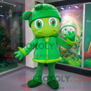 Fantasia de mascote acrobata verde com capa de chuva e gorros - Mascotes acrobatas - REBROKO_348154 - RedBrokoly.com