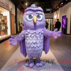 Lawenda ugle maskot kostyme...