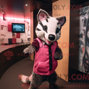 Pink Civet maskot kostume...
