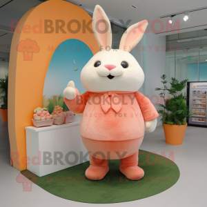 Peach Rabbit maskot kostume...