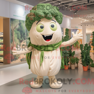 Beige Broccoli mascot...