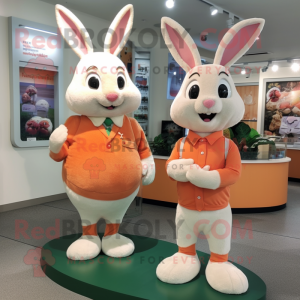 Peach Rabbit maskot kostym...