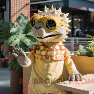 Tan Ankylosaurus maskot...
