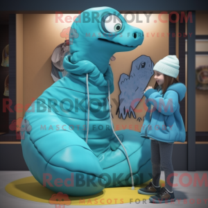Cyan Titanoboa maskot...