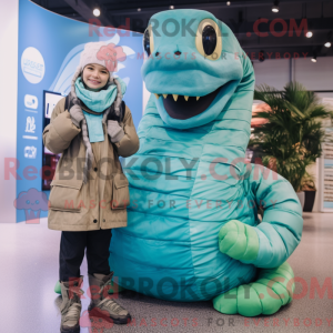 Cyan Titanoboa maskot...