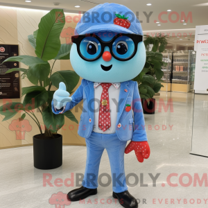 Sky Blue Strawberry mascot...
