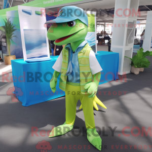 Lime Green Dolphin maskot...