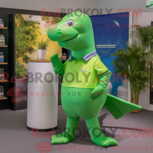 Lime Green Dolphin mascot...