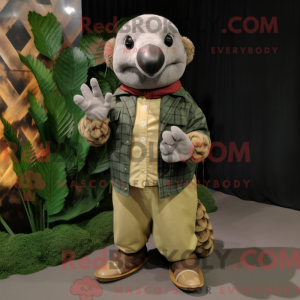 Olive Pangolin Maskottchen...
