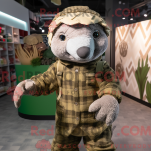 Olive Pangolin Maskottchen...