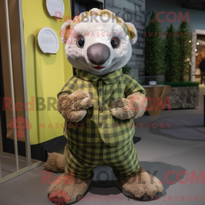 Olive Pangolin Maskottchen...