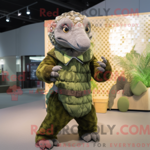 Olive Pangolin Maskottchen...