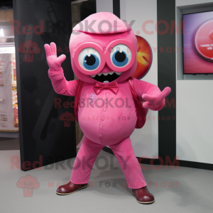 Rosa Cyclops maskot drakt...