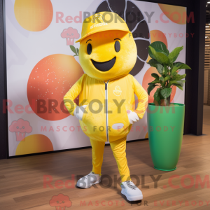 Gul grapefruktmaskotkostyme...