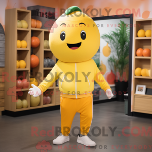 Gul grapefruktmaskotkostyme...