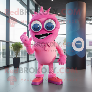 Rosa Cyclops maskot drakt...