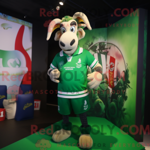 Green Goat mascot costume...