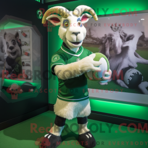 Green Goat mascot costume...
