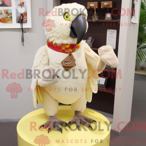 Cream Parrot mascot costume...