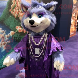 Paarse Wolf-mascottekostuum...