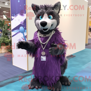 Lilla Wolf maskot kostume...
