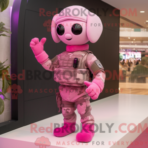 Pink Army Soldier maskot...