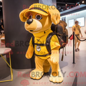 Gold Hunde maskot kostume...