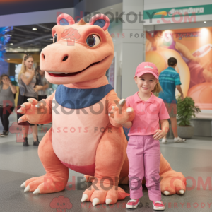 Peach Komodo Dragon maskot...