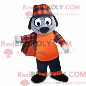 Navy orange maskot kostume...