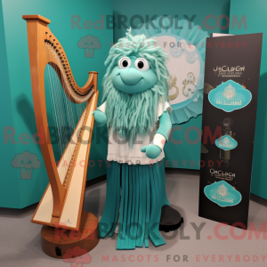 Turkis keltisk harpe maskot...