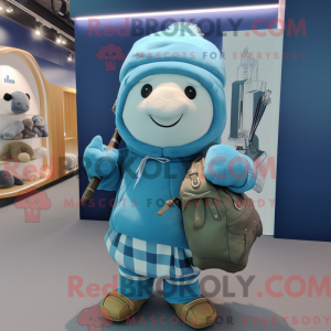 Sky Blue Bagpipe mascot...