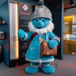 Himmelblå sækkepibe maskot...