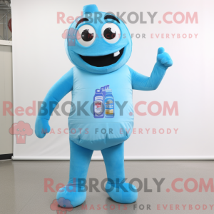 Sky Blue Soda Can maskot...
