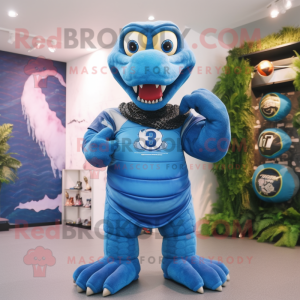 Blauw Titanoboa mascotte...