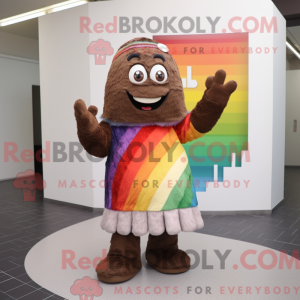Brun regnbue maskot kostume...