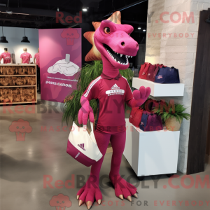 Magenta Spinosaurus maskot...