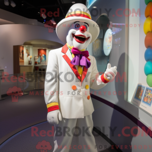 Hvid klovne maskot kostume...