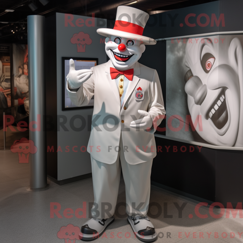 Fantasia de mascote palhaço branco com terno e bonés - Mascotes peixe-palhaço - REBROKO_348574 - RedBrokoly.com