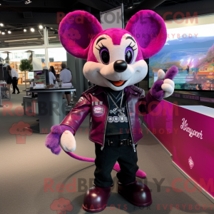 Magenta Maus Maskottchen...