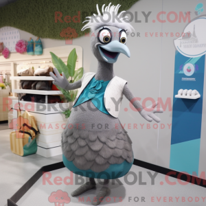 Grijze pauw mascottekostuum...