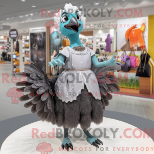 Grijze pauw mascottekostuum...